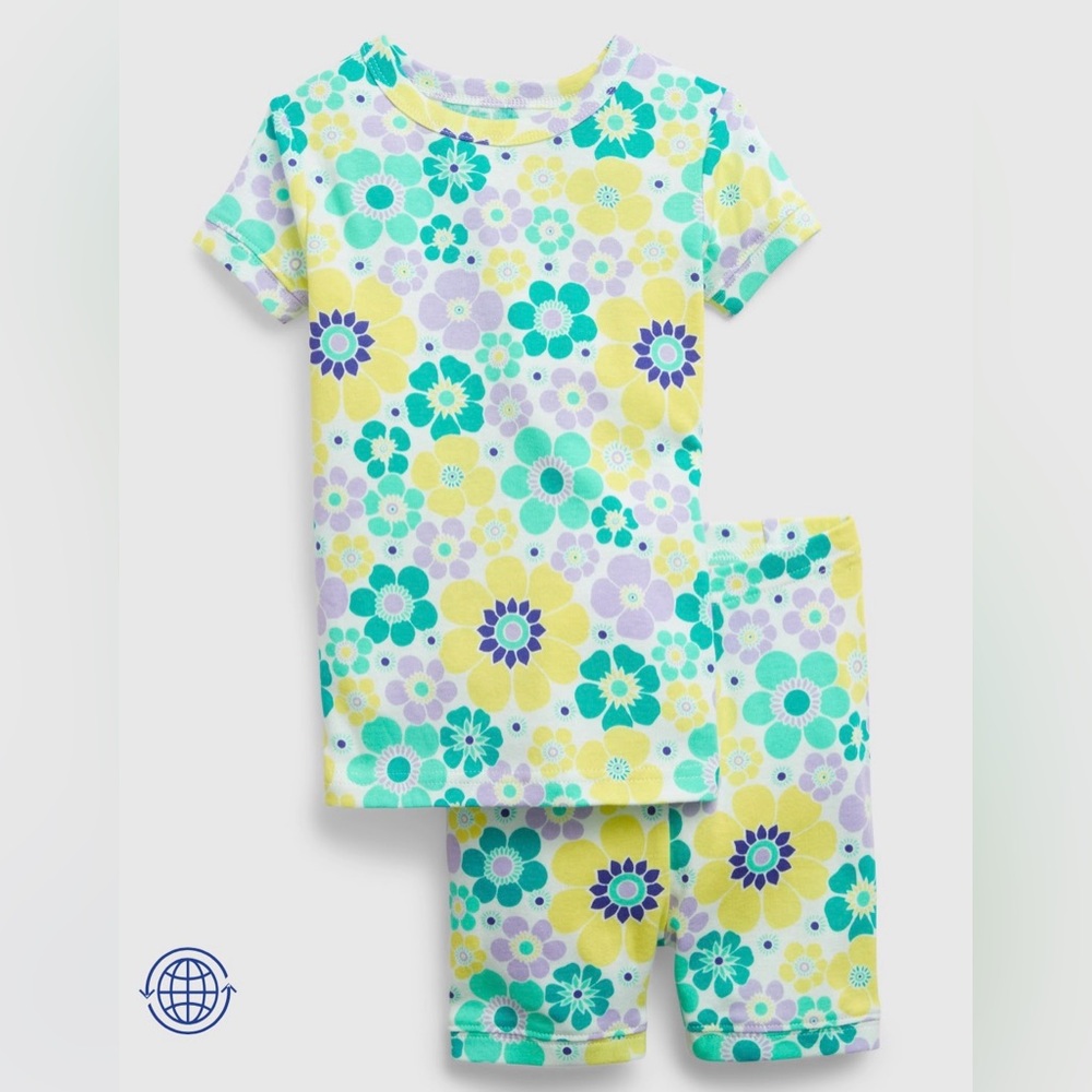 Gap Organic Cotton Floral PJ Shorts Set, size 6